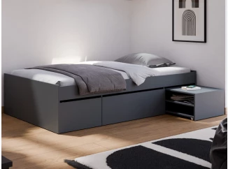 Posteľ s úložnými zásuvkami Assisi 120x200 cm, antracitová