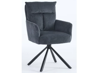 Jedálenská stolička Stephanie, tmavo šedá látka