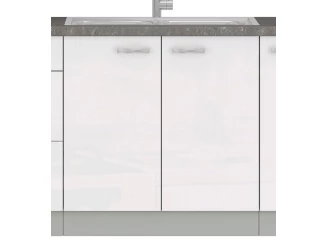 Kuchynská drezová skrinka Bianka 80ZL, 80 cm, biely lesk