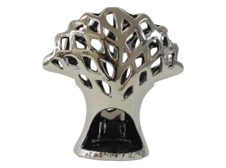 Dekoračný svietnik Strom 16 cm, strieborný