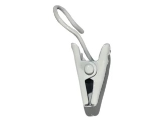 Záclonové žabky na krúžok (10 ks) biely kov