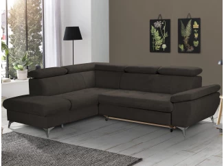 Rohová sedacia súprava Gisele, tmavo hnedá espresso látka, ľavý roh