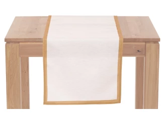 Vianočný behúň na stôl 150x40 cm, krémový so zlatými vtkanými nitkami