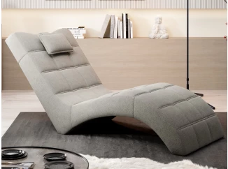 Relaxačné lehátko London, šedo-béžová látka