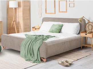 Posteľ Flamingo 180x200 cm, béžová cappuccino štruktúrovaná tkanina