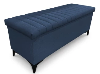 Úložná lavica/periňák Joy, šírka 139 cm, námornicka  modrá látka