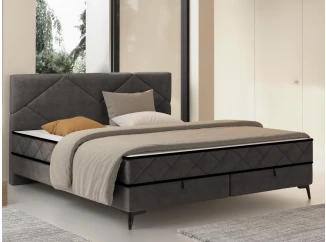 Postel Parana 180x200 cm, blatistá hnedá zamatová látka