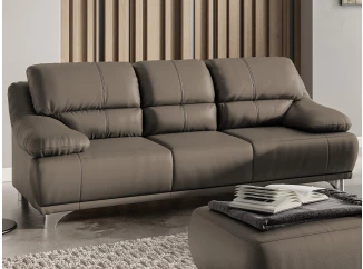 Trojmiestna pohovka Maranello, hnedo-béžová koža