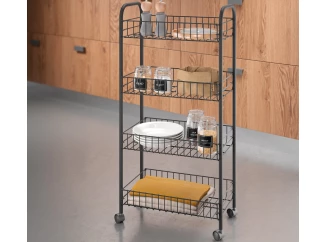 Pojazdný regál Ascona Lava TouchTherm 4, čierna mat