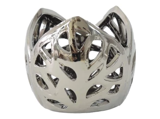 Dekoračný svietnik 10 cm, strieborný