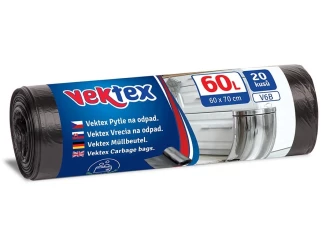Vrecia na odpadky Vektex 60 l, 20 ks, čierne