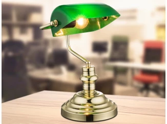 Stolová lampa Antique, mosadz/zelená