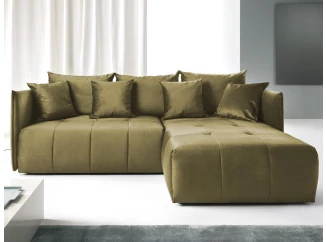 Rohová sedacia súprava Magic, machovo zelená látka