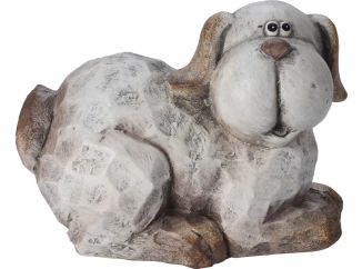 Dekoračná soška (2 druhy) Pes, šedá keramika