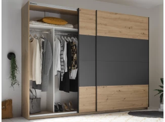 Šatníková skriňa Cordoba 270 cm, dub artisan/grafit