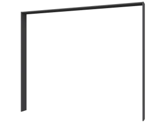 Paspartový rám k šatníkovej skrini Barea, 233 cm, tmavo  šedý