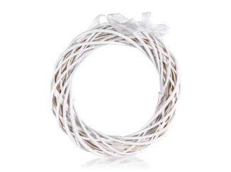 Dekoracia Ratanový veniec 26 cm, biely