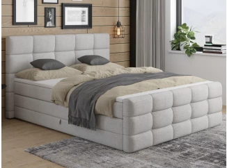 Posteľ boxspring Shadow 180x200 cm, svetlo šedá štruktúrovaná látka