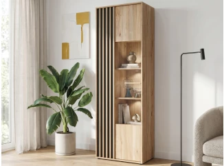 Vitrína Arank 63 cm, dub mauvella/čierna