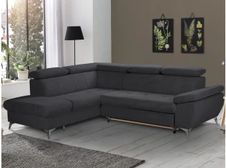 Rohová sedacia súprava Gisele, antracitová látka, ľavý roh