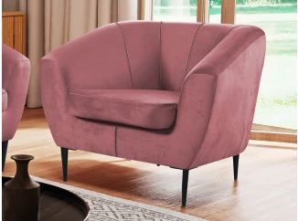Kreslo Olivio, tmavo ružová zamatová látka