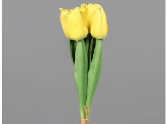 Umelá kvetina Zväzok tulipánov 30 cm, žltá