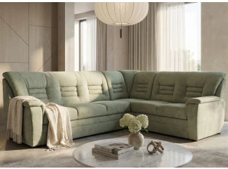 Rohová sedacia súprava Merlin, mätovo zelená látka, bez rozkladu