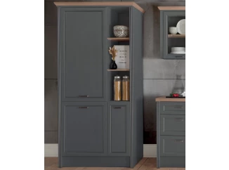 Kuchynská skriňa pre vstavanú chladničku Jasmin, antracit/dub