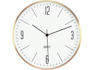Nástenné hodiny 30 cm, zlatý kov