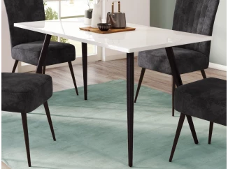 Jedálenský stôl Anika 140x80 cm, biely lesk