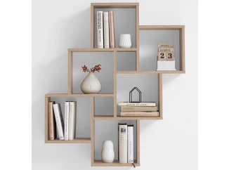 Nástenný regál Laurio, dub sonoma, 8 priehradok