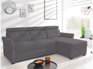 Rohová sedacia súprava Harris, tmavo šedá tkanina, pravý roh