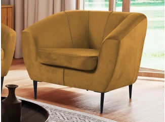 Kreslo Olivio, horčicovo žltá látka