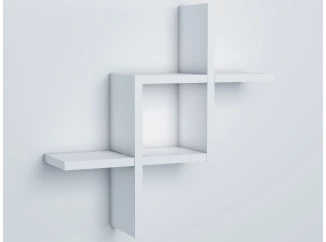 Nástenný regál/polica Geometry, biely