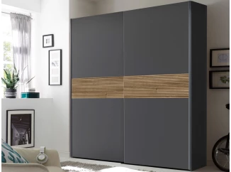 Šatníková skriňa Time 170 cm, grafit/dub