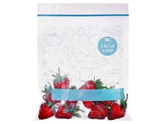 Vrecká na potraviny so zipsom sada 20 ks, modrá