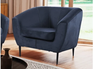 Kreslo Olivio, námornícka modrá zamatová látka