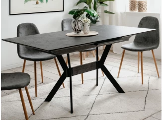 Jedálenský stôl s funkciou rozkladu Hero 160x90 cm, imitácia šedého kameňa