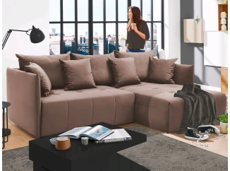 Rohová sedacia súprava Magic, hnedá látka