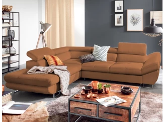 Rohová sedacia súprava Fabio, hrdzavá látka, ľavý roh