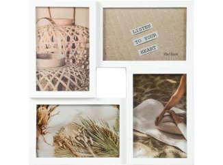 Fotorámik pre  4 ks foto Becca 27,5x27,5 cm, biely