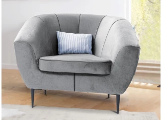 Kreslo Olivio, svetlo šedá zamatová látka