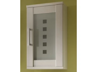 Kúpeľňová závesná skrinka Poseidon, bielený smrekovec