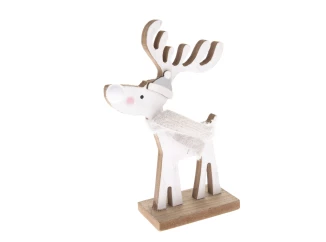 Vianočné dekorácie Drevený sobík, 17 cm