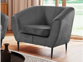 Kreslo Olivio, stredne šedá zamatová látka