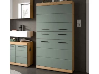 Vyššia skrinka so zásuvkou Scout, dub artisan/šalviovo zelená