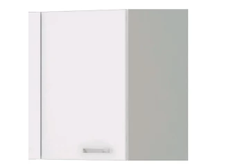 Horná rohová kuchynská skrinka Bianka 60NAR, biely lesk