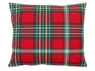 Vianočná obliečka na vankúš Červené káro, 45x45 cm