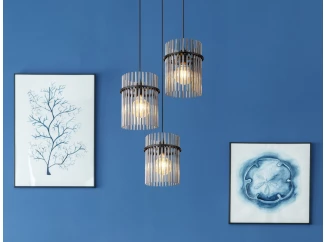 Závesné stropné osvetlenie Gorley 47 cm, sklenené tyčinky