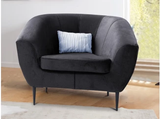 Kreslo Olivio, tmavo šedá zamatová látka